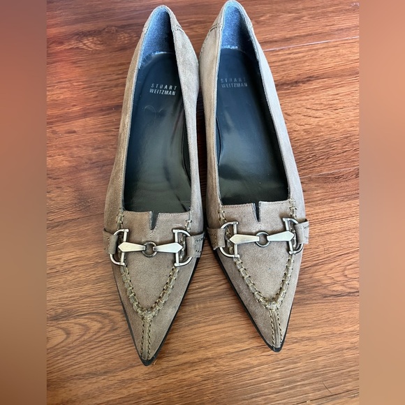 Stuart Weitzman Mushroom Suede Pointed Toe Low Heel Pumps Women’s 8.5 Vintage - Picture 2 of 7